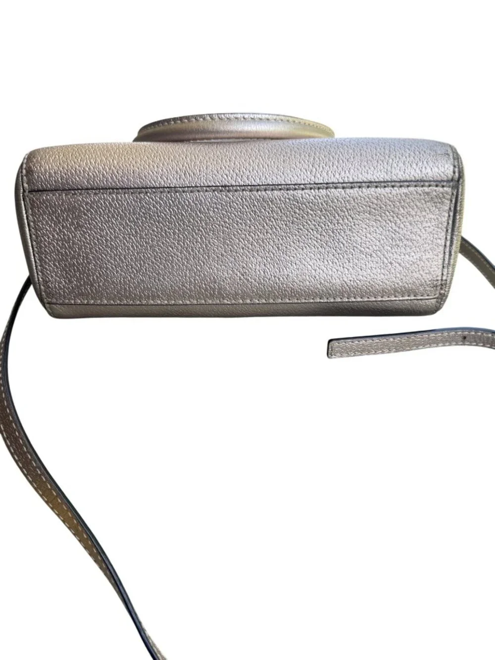 Kate Spade Gold Metallic Pebbled Leather Tote Satchel Crossbody Bag.